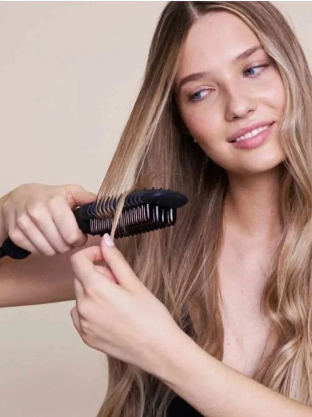 E-Styler Pro:White Ceramic Heated Straightening Brush for Women Hair